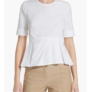 Veronica Beard White Peplum Blouse